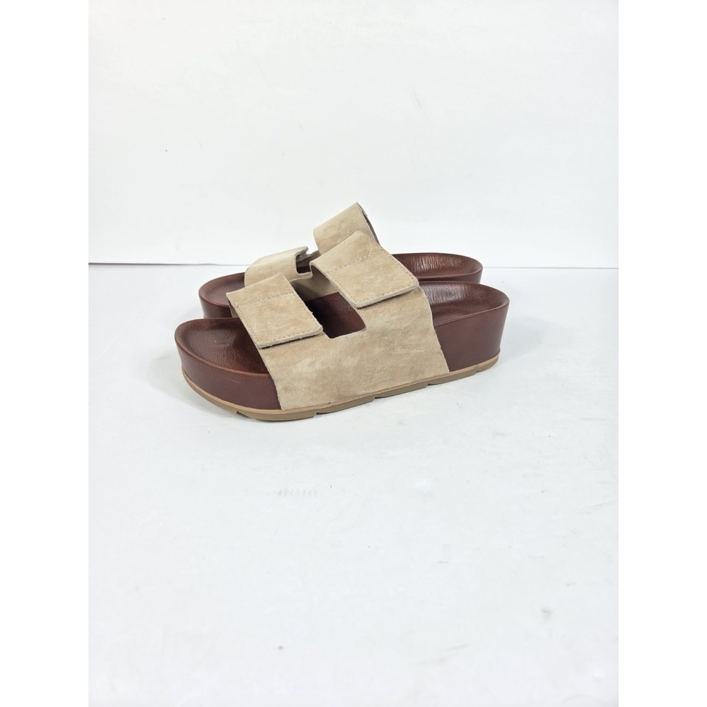 Project Cloud  Leather Platform Pismo Sandals Women Sz 6 Tan Brown 2 Strap